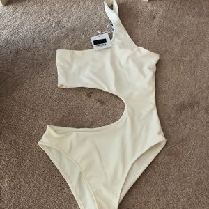 Adika Cut Out White Bodysuit NWT